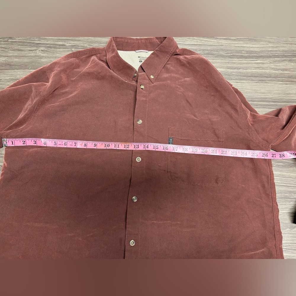 Columbia Button Up Shirt Mens Size 2XL  Copper Brown Omni-Shade Pocket - Picture 6 of 7